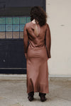 BASERANGE Linen Didin Long Sleeve Dress France BAS-DRDYL-VI-SP24-SHENZONG Dark Brown